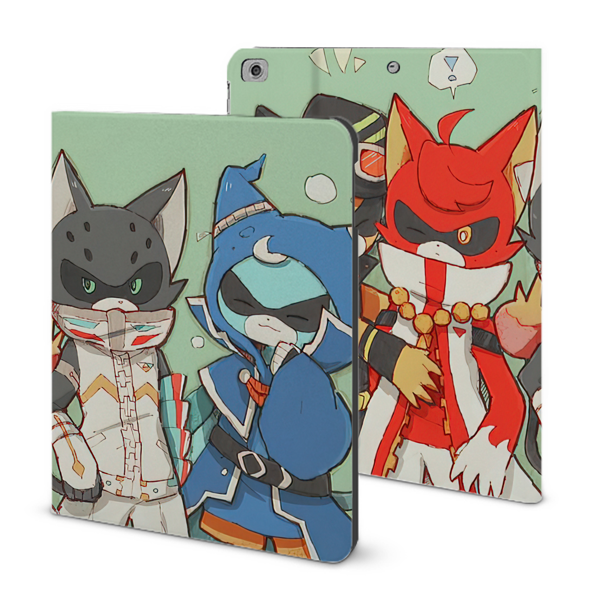 （画像用） 妖怪ウォッチ Yo-kai Watch IPad ケース ブック型 PUレザー TPU 耐衝撃 軽量 薄型 ペン収納なし 全面保護 IPad 各モデル対応